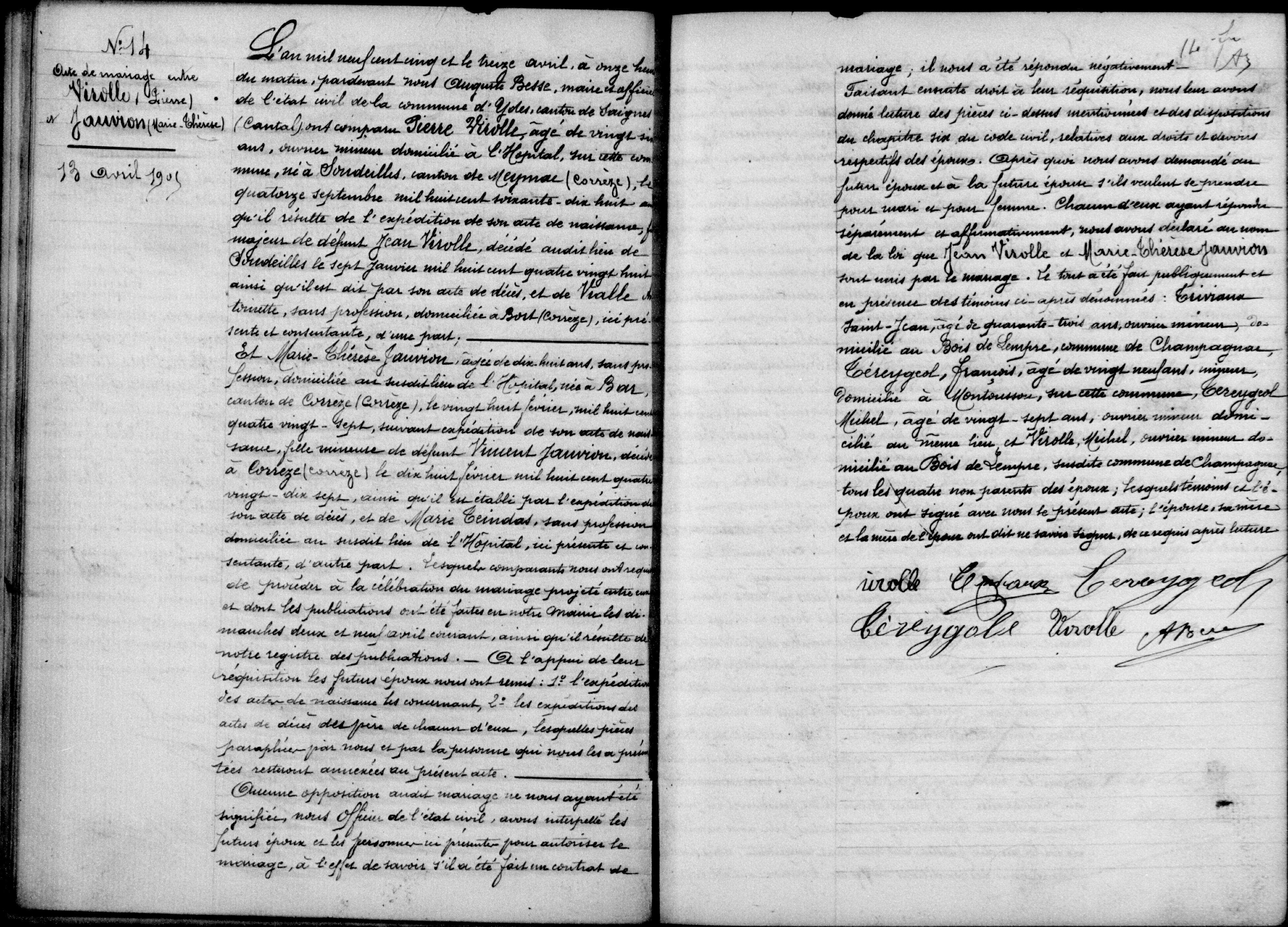 Mariage Virolle Pierre - Jauvion Marie Therese 13_04_1905.jpg